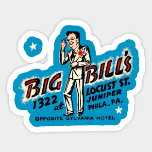 Vintage Big Bill's Club in Philadelphia Sticker